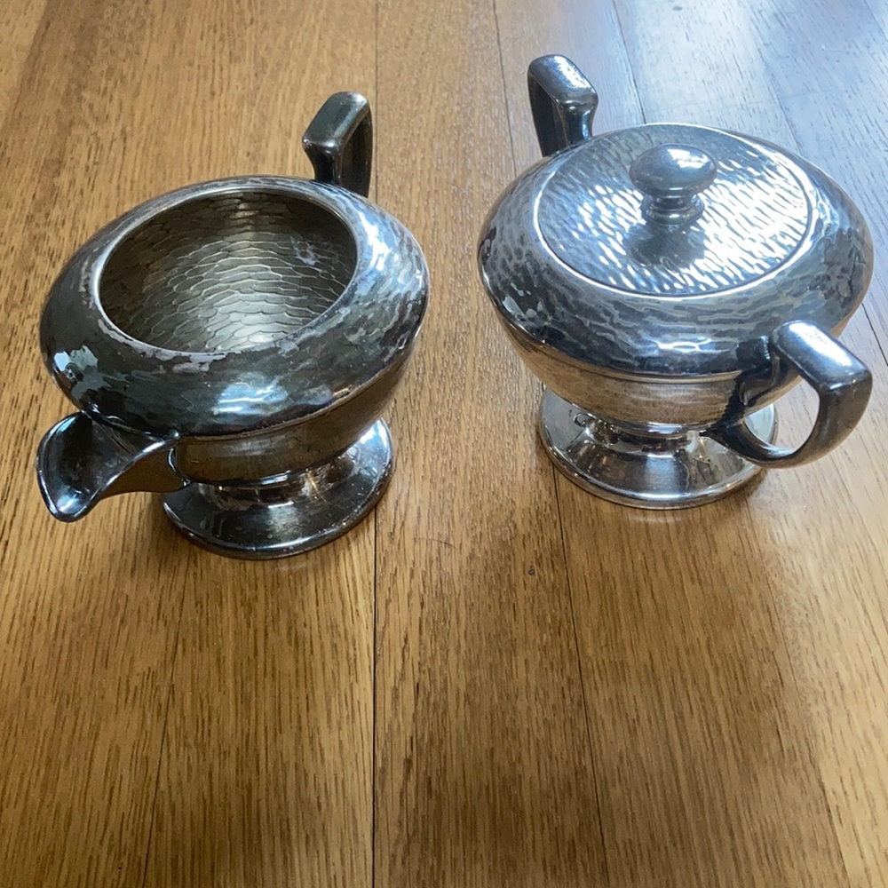 Vintage Silver Cream and Sugar Set